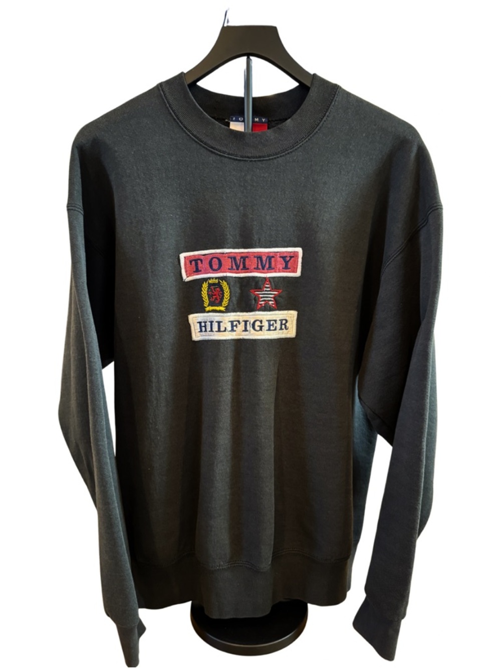 Vintage Tommy Hilfiger Logo Black Crewneck Sweater